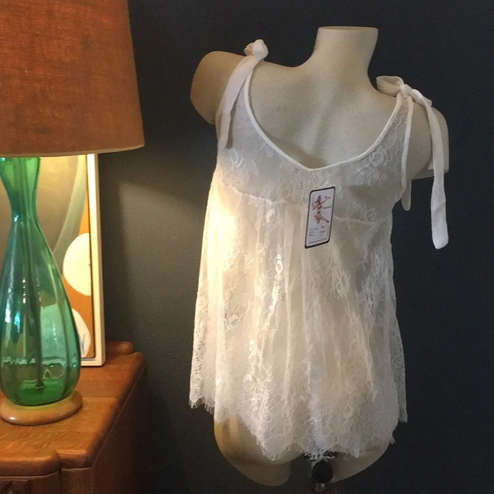 NWT Lace Bow Tank White - Picture 6 of 6